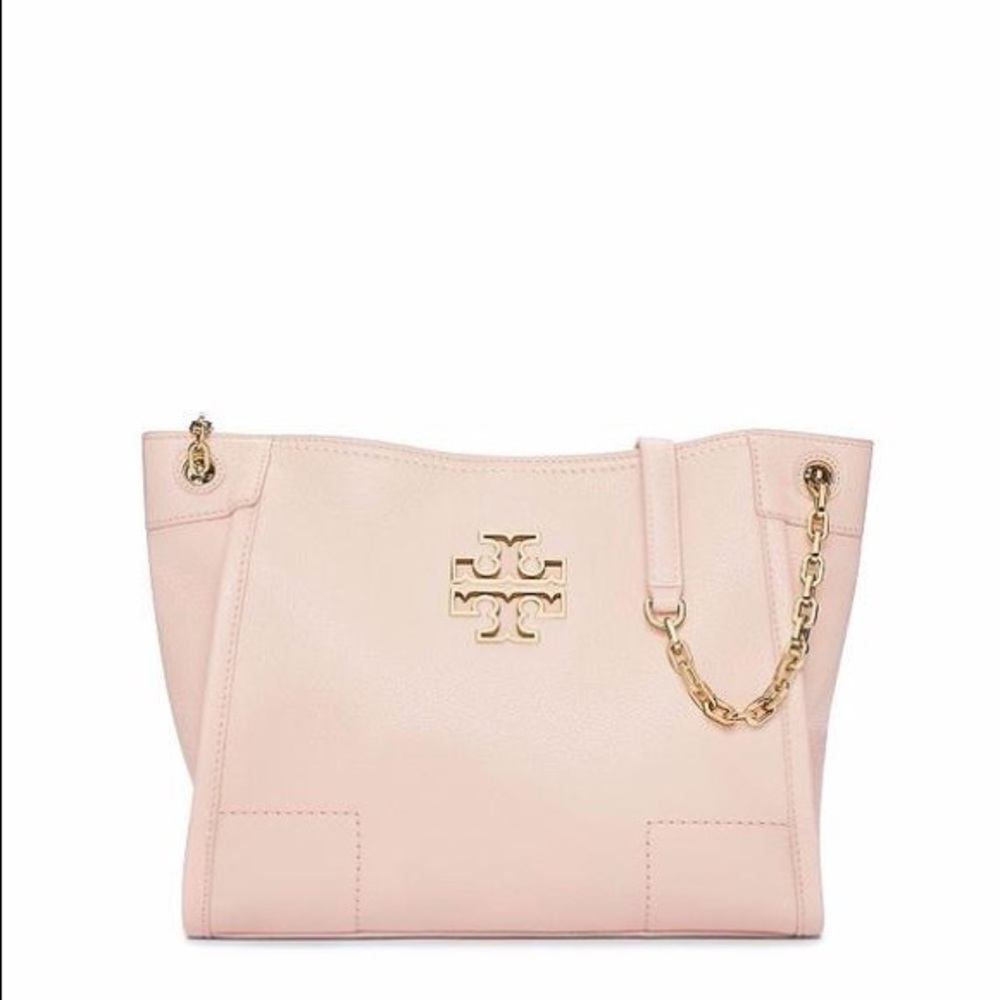 tory burch britten small slouchy tote (light oak)